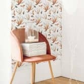 Mustertapete - illustrierte Blüten - orange 