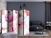 Paravent, Raumteiler freistehend, Trennwand - Blumensinfonie in Rosa 