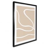 Poster 1X Studio - Weiße Pinselstriche auf Beige 