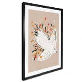 Poster Colombe de la paix avec petites fleurs - Bloom 