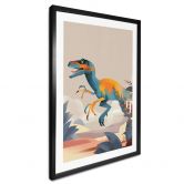 Kinder-Poster Dinosaurier - Velociraptor - Braun 