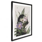 Poster Frida Floral Studio - Frauensilhouette mit Lila Blumen 