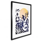 Poster Goed Blauw - Linolschnitt Kranich 