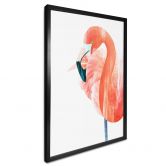 Poster Goed Blauw - Pink Flamingo 
