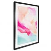 Plakat Penselstrøg i pink og turkis - Haniff 