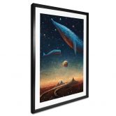Poster Heine - Zwei Wale im Weltall - Astro Cruise 