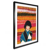 Poster Frau vor der bunten Retro-Tapete - Hülya 
