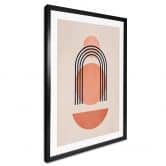 Poster Abstrakte Geometrie in Pfirsichfarben - Kubistika 