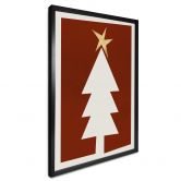 Poster Kubistika - Kerstboom met Gouden Ster - Kerstposter 