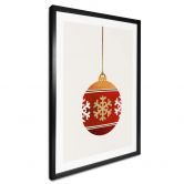 Poster Kubistika - Weihnachtskugel mit Schneeflocken 