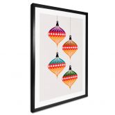 Poster Kubistika - Weihnachtskugeln Retro 