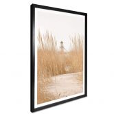 Poster Leuchtturm im Dünengras 