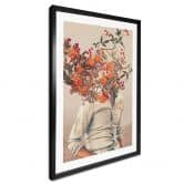 Poster Moth - Mann mit Blumen - Surreale Kunst 