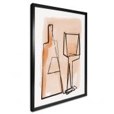 Poster Abstraktes Stillleben: Flasche und Weinglas - Treechild 