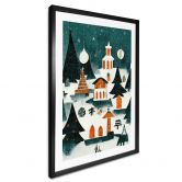 Poster Weihnachten - Winterlandschaft bei Nacht - Treechild 