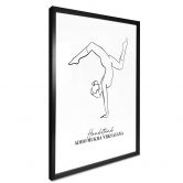 Poster Yoga - Posture sur les mains - Line Art 