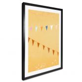 Poster Mexikanische Flaggen - Fahnenkette - Zwart 
