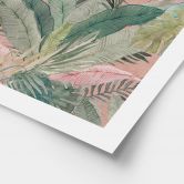 Plakat med tropiske blade i junglens lyserøde farve - Bloomery Decor 