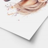 Poster Cheval Boho avec crinière de fleurs | Portrait de cheval pour la chambre d'enfant 