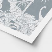 Poster Im Land der Dinosaurier - Blau - Kikki Belle 