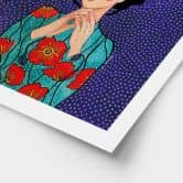 Poster Frau im Mohnblumenkleid - Hülya 