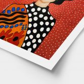 Poster Lächelnde Frau mit orangen Blumen - Hülya 
