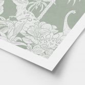 Poster Grüne Urzeitwelten - Dinosaurier unter Palmen - Kikki Belle 