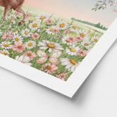 Heste i blomsterengen plakat - Kikki Belle 