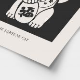 Schwarz-Weiß Poster Maneki Neko - Die Glückskatze - KsanaKalpa 