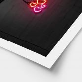 Poster im Neon-Look | Baum mit roten Herzen - Mielu 