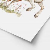 Poster Horse gallop in the flower meadow | Animal art for children 