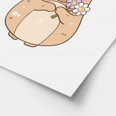 Poster Süßes Capybara mit Blumenkrone 