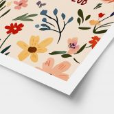 Kinderposter Cool Kids Club Bunte Blumen - Treechild 