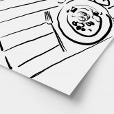 Poster Stillleben-Dinner mit Wein | Line Art - Treechild 