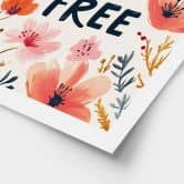 Poster Wild and free mit Aquarell-Blumen - Treechild 