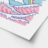 Poster Kawaii Welle mit Regenbogen und Berg Fuji - Trinidad 