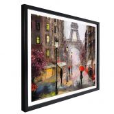 Poster Roter Schirm in Paris Aquarell 