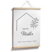 Personalisierbares Poster Familie Haus - weiß 