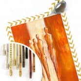 Poster Schüßler - Vier Figuren in Orange 02 