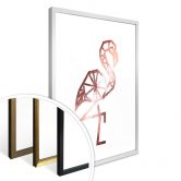 Poster Origami Flamingo - Kupfer-Optik 