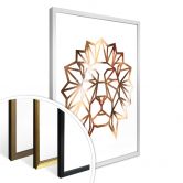 Plakat - Origami Løvehoved - Kobbereffekt 
