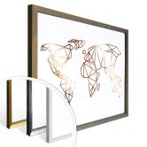 Poster Origami Weltkarte - Kupferoptik 