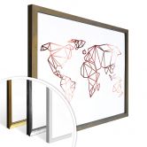 Poster Origami Weltkarte - Roségold-Optik 