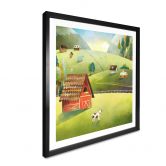 Poster Colorful farm in the mountains - DigitalArtsi 