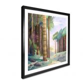 Poster Sonniger Wald mit Hirsch - DigitalArtsi 