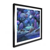 Poster Enchanted forest in midnight blue - DigitalArtsi 