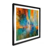 Poster Urbanes Licht in Blau und Orange - Schmucker - Quadratisch 