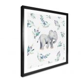 Plakat Sød babyelefant mellem boho-grene - UN Designs 
