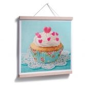 Poster Hearts on Cupcake 