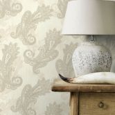 Rasch Vliestapete, Mustertapete Indian Style taupe hell 